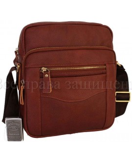 Стильная мужская кожаная сумка коричневого цвета 0806-brown