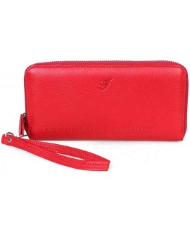 Модный кожаный клатч красного цвета от SALFEITE F38-1-RED