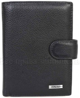 Стильный мужской кожаный кошелек черного цвета от SALFEITE S-387-303-1-BLACK