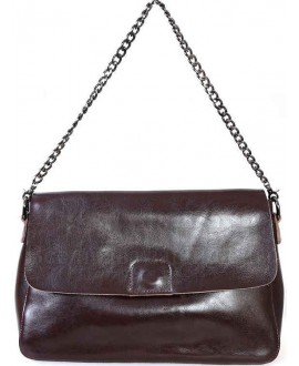 Модная женская кожаная сумка c клапаном коричневого цвета от SK Leather Collection SKY1908-BROWN