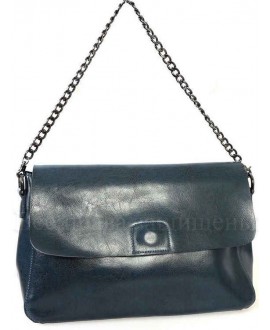 Модная женская кожаная сумка c клапаном синего цвета от SK Leather Collection SKY1908-BLUE