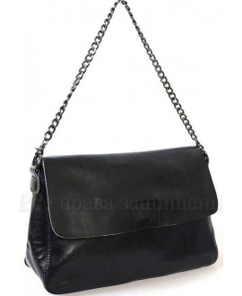 Модная женская кожаная сумка c клапаном черного цвета от SK Leather Collection SKY1908-BLACK