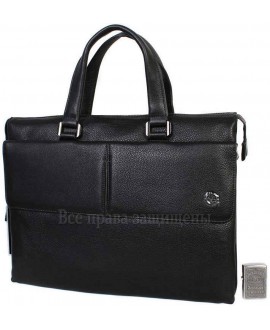 Стильная мужская сумка для ноутбука формата А4 черного цвета из натуральной кожи HT-5281-1-opt в категории купить сумки для ноутбука оптом Днепр