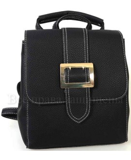 Компактный женский рюкзак из экокожи от SK Leather Collection SK7510-BLACK