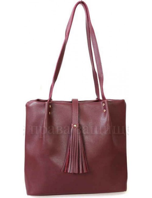 Модная женская сумка из экокожи от SK Leather Collection SK286-WINE-RED