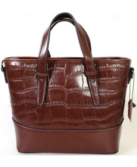 Стильная женская кожаная сумка коричневого цвета от SK Leather Collection SK6011-BROWN