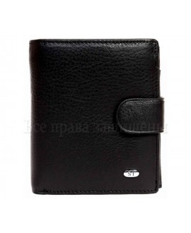 Стильное кожанное черное портмоне с механической застежкой и отделением для документов аналог кошельков MD Leather
