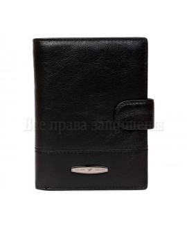 Стильное кожанное портмоне коричневого цвета с отделением для документов и фотографий