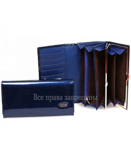 Женский купюрник- кошелёк синий лаковый BC46 DARK BLUE