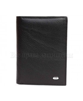 Мужское кожаное черное портмоне с отелом для водительских документов мир кошельков опт аналог кошельков MD Leather
