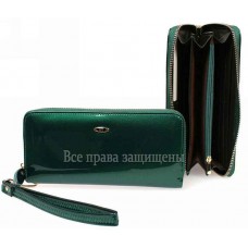 Зеленый женский кошелёк- клатч кожаный BC38 DARK GREEN