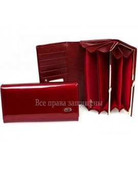 Класический кошелёк женский из красной лаковой кожи BC46 RED