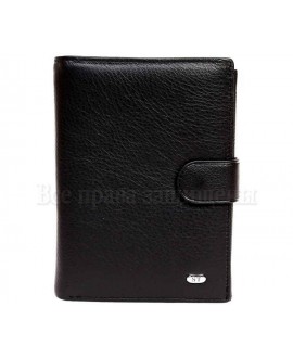 Черное матовое портмоне с механической застежкой с отделением для документов аналог кошельков MD Leather