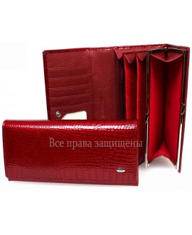 Классический кошелёк женский из лаковой кожи AE150 RED