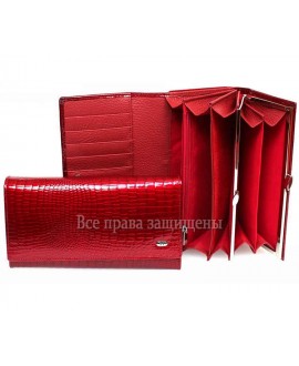 Кошелёк-портмоне женский кожаный красный AE46 RED