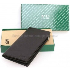 Мужской бумажник для нагрудного кармана MD Leather (MD-308A BLACK)