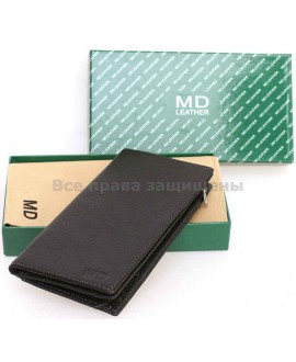 Мужской бумажник для нагрудного кармана MD Leather (MD-308A BLACK)