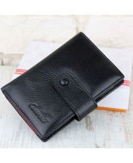 Кожаный женский кошелёк чёрный A167A-1033BLACK