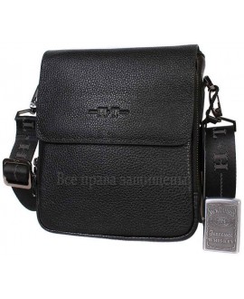 Кожаная мужская сумка через плечо с клапаном черная HT-1533-6-opt купить сумки оптом в Украине