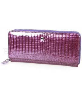 Фиолетовый кожаный кошелёк лаковый Horton HAE-202-dark-purrle