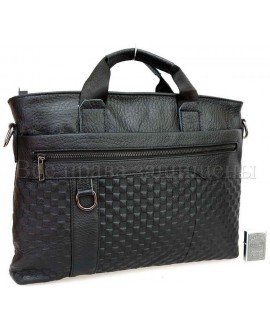 Кожаная сумка для документов и ноутбука SKA1203-black 