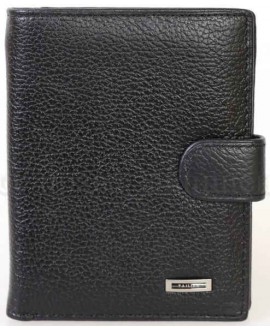 Стильный мужской кожаный кошелек черного цвета от Tailian T228D-H124-B-BLACK