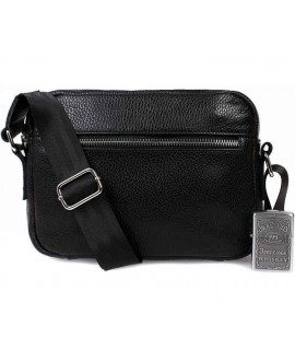 Повседневная мужская кожаная сумка черная av-100black в категории кожаные сумки оптом