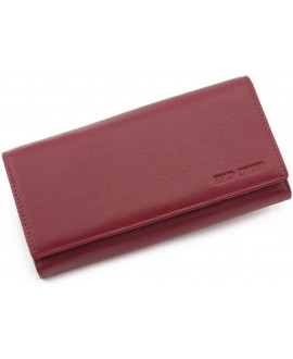 Яскравий гаманець для жінок зі шкіри Marco Coverna MC-1413-4 (JZ6618) бордовий