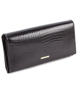 Оригінальний лаковий гаманець з натуральної шкіри Marco Coverna MC-403-2480-1 (JZ6582) чорний