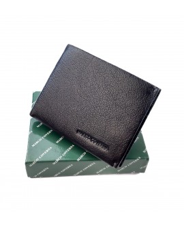 Маленький кожаный мужской кошелек на магнитах с зажимом для денег 11,5х9 Marco Coverna 22-555-(18105) черный