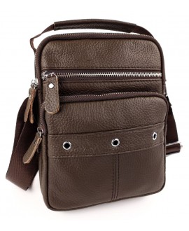 Удобная мужская сумка из кожи ручкой JZ NS5417-2 коричневая