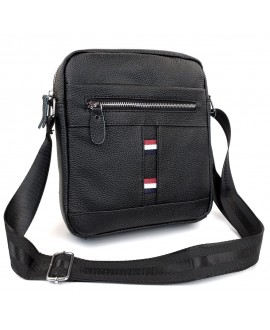 Кожаная сумка - мессенджер для парней JZ NS8215-1 черная