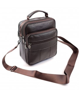 Мужская сумка с множеством отделений и ручкой для ладони JZ 19,5х23,5 NV8560-2BR коричневая