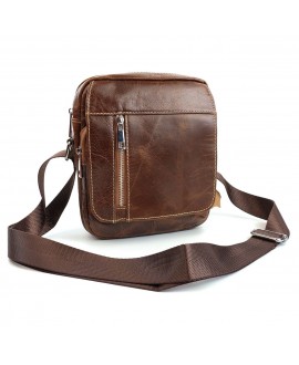 Небольшая мужская сумка из кожи JZ NS8829-2 коричневая