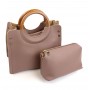 Набір жіночих сумок два в одному (2 в 1) JZ NS-8033-2 рожева (пудра)