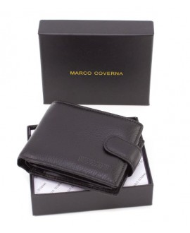 Кожаный кошелек для мужчин с отделом для документов 10,5х8,5 Marco Coverna M14 (21590) черный