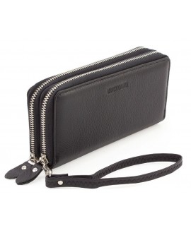 Шкіряний чоловічий гаманець-клатч на дві блискавки два відділення 19,5х9,5х4 Marco Coverna M39-3 Small (21594)чорний