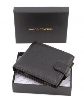 Стильний шкіряний гаманець з візитницею 11,5х9 Marco Coverna M111 (21584) чорний