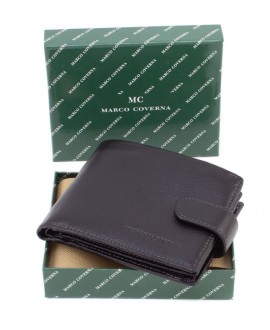 Оригінальний гаманець зі шкіри  12,5х10 Marco Coverna 22-538-MC (18090) чорний
