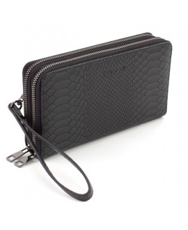 Місткий чоловічий гаманець-клатч на дві блискавки з якісної шкіри 21х12 Marco Coverna
086-5902C (21072) чорний