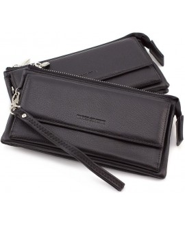 Компактний гаманець-клатч із блоком для карток 10,5х20,5 Marco Coverna 6052-1(17840) чорний