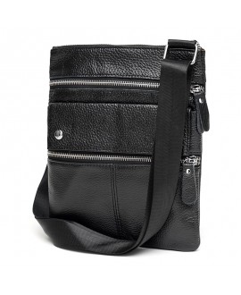 Чоловіча шкіряна сумка плоска JZ SB-JZK1302a-black