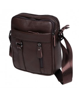 Чоловіча шкіряна сумка на дві відділення JZ SB-JZK11169a-brown