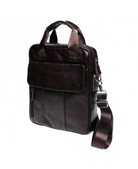 Мужская сумка кожаная с ручками JZ SB-JZK18863-brown