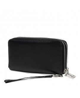 Чоловічий шкіряний гаманець клатч на блискавці JZ SB-JZK12663-a-black