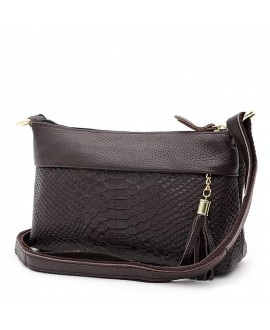 Женская сумка кожаная через плечо JZ SB-JZK11181choco-brown